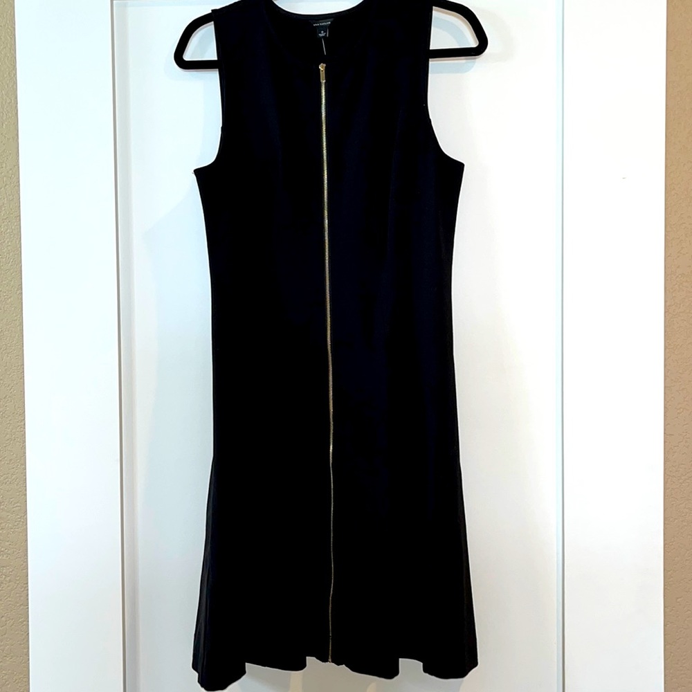 Ann Taylor black sleeveless a-line dress